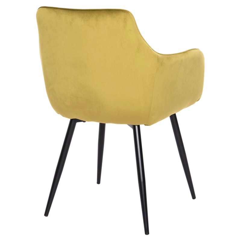 DINING ARMCHAIR LATRELL FK8582.07 OLIVE GREEN VELVET & BLACK METAL LEGS 55x57x84Hcm. DINING ARMCHAIR LATRELL FK8582.07 OLIVE GREEN VELVET & BLACK METAL LEGS 55x57x84Hcm.