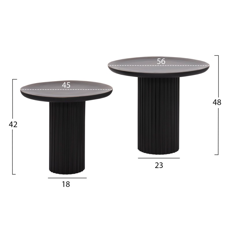 COFFEE TABLES 2PCS ELAF FK9999 MANGO WOOD ENAMELED TOP-IRON BASES COFFEE TABLES 2PCS ELAF FK9999 MANGO WOOD ENAMELED TOP-IRON BASES