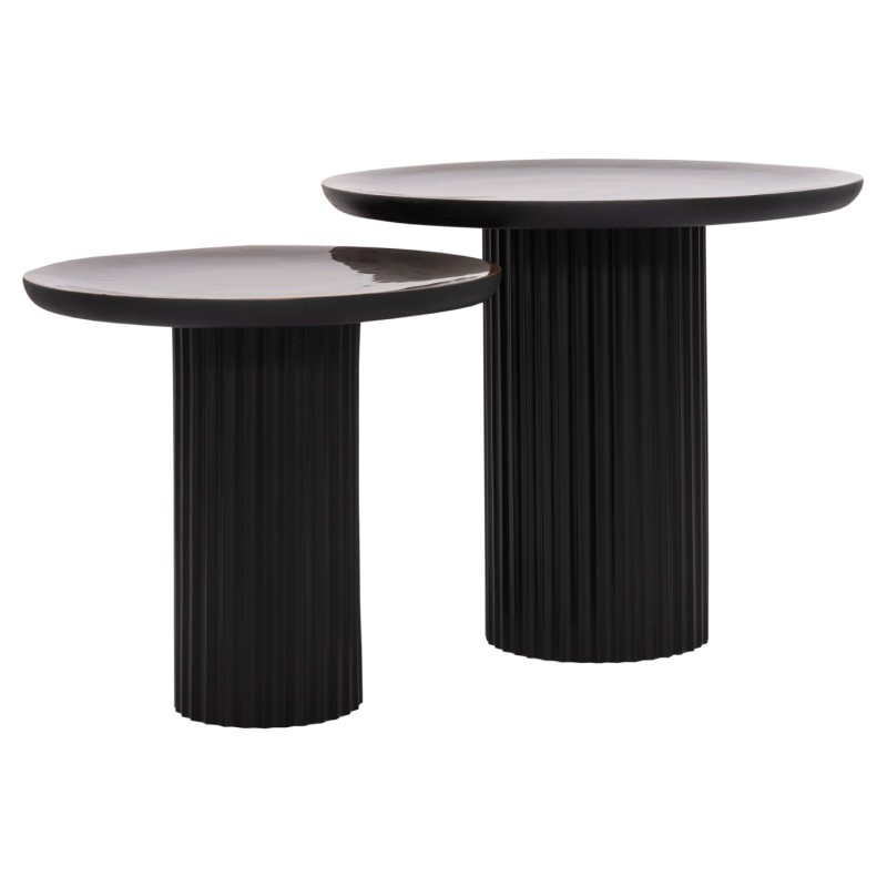 COFFEE TABLES 2PCS ELAF FK9999 MANGO WOOD ENAMELED TOP-IRON BASES COFFEE TABLES 2PCS ELAF FK9999 MANGO WOOD ENAMELED TOP-IRON BASES
