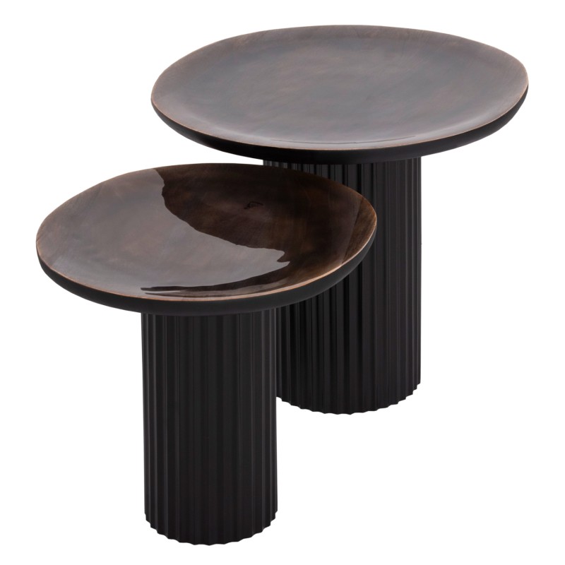 COFFEE TABLES 2PCS ELAF FK9999 MANGO WOOD ENAMELED TOP-IRON BASES COFFEE TABLES 2PCS ELAF FK9999 MANGO WOOD ENAMELED TOP-IRON BASES