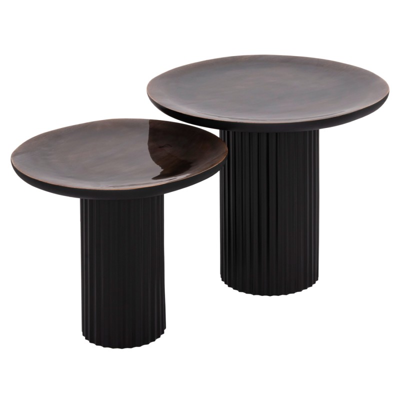 COFFEE TABLES 2PCS ELAF FK9999 MANGO WOOD ENAMELED TOP-IRON BASES COFFEE TABLES 2PCS ELAF FK9999 MANGO WOOD ENAMELED TOP-IRON BASES