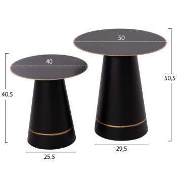COFFEE TABLES 2PCS BALLI FK9996 ROUND METAL IN BLACK Φ50 & Φ40 cm. COFFEE TABLES 2PCS BALLI FK9996 ROUND METAL IN BLACK Φ50 & Φ40 cm.
