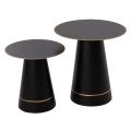 COFFEE TABLES 2PCS BALLI FK9996 ROUND METAL IN BLACK Φ50 & Φ40 cm.