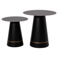 COFFEE TABLES 2PCS BALLI FK9996 ROUND METAL IN BLACK Φ50 & Φ40 cm.