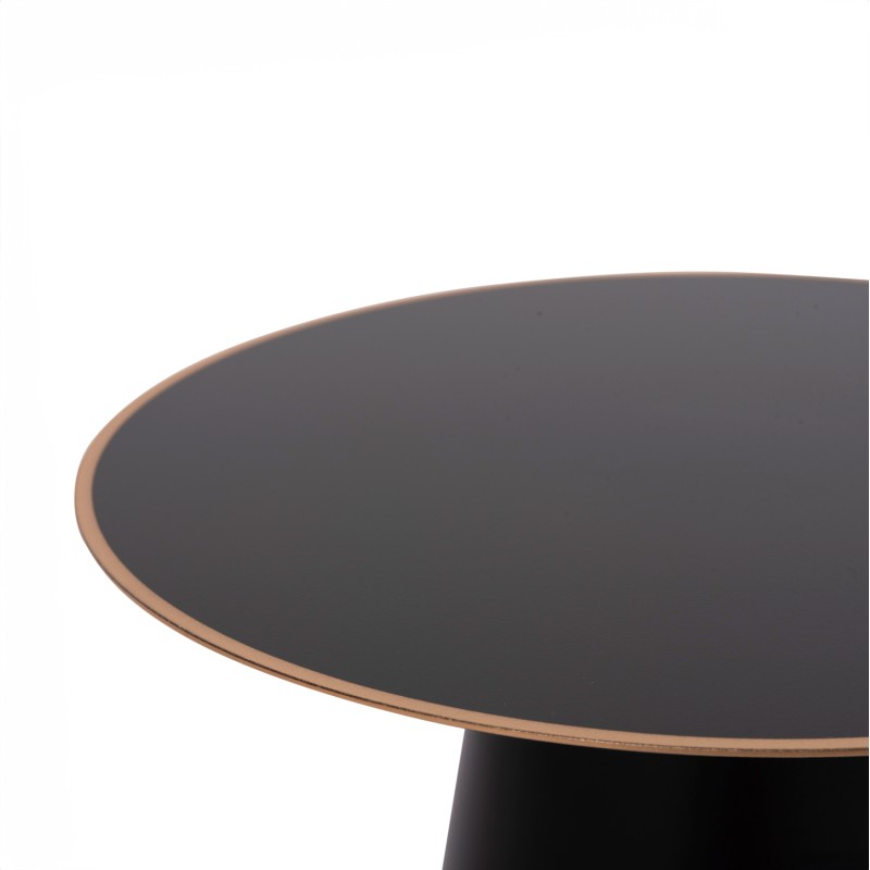 COFFEE TABLES 2PCS BALLI FK9996 ROUND METAL IN BLACK Φ50 & Φ40 cm.