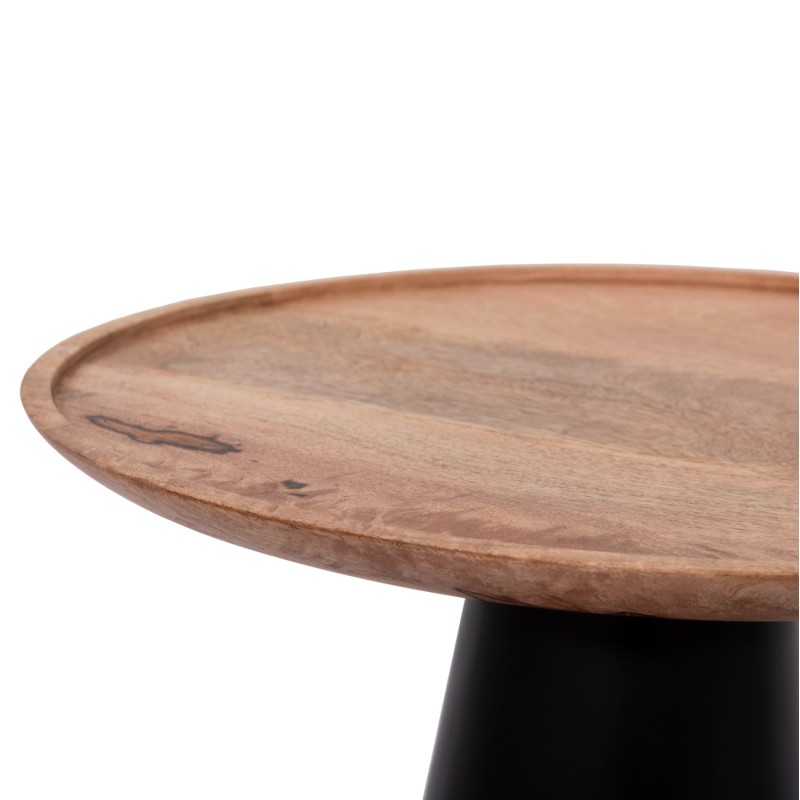 COFFEE TABLES 2PCS RIFF FK9997 MANGO WOOD TOP-IRON BASES Φ60 & Φ40 cm.