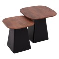 COFFEE TABLES 2PCS VAIOLA FK9998 MANGO WOOD TOP-METAL BLACK BASES 40x40 & 50x50 cm. COFFEE TABLES 2PCS VAIOLA FK9998 MANGO WOOD TOP-METAL BLACK BASES 40x40 & 50x50 cm.