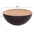 DECOR ROUND COFFEE TABLE BOWL FK8717.22 RUSTY WITH ACACIA WOOD TOP Φ89.5X39Hcm. DECOR ROUND COFFEE TABLE BOWL FK8717.22 RUSTY WITH ACACIA WOOD TOP Φ89.5X39Hcm.