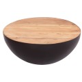 DECOR ROUND COFFEE TABLE BOWL FK8717.22 RUSTY WITH ACACIA WOOD TOP Φ89.5X39Hcm. DECOR ROUND COFFEE TABLE BOWL FK8717.22 RUSTY WITH ACACIA WOOD TOP Φ89.5X39Hcm.