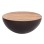DECOR ROUND COFFEE TABLE BOWL FK8717.22 RUSTY WITH ACACIA WOOD TOP Φ89.5X39Hcm.