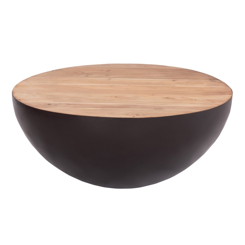 DECOR ROUND COFFEE TABLE BOWL FK8717.22 RUSTY WITH ACACIA WOOD TOP Φ89.5X39Hcm. DECOR ROUND COFFEE TABLE BOWL FK8717.22 RUSTY WITH ACACIA WOOD TOP Φ89.5X39Hcm.