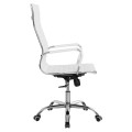 MANAGER'S OFFICE CHAIR BOSS FK1059.32 WHITE PU-CHROMED METAL FRAME AND BASE 53x57x109Hcm. MANAGER'S OFFICE CHAIR BOSS FK1059.32 WHITE PU-CHROMED METAL FRAME AND BASE 53x57x109Hcm.