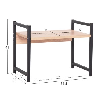 KITCHEN ORGANIZING SHELF BECKO FK18219.03 MELAMINE IN SONAMA-BLACK METAL 54.5x35x41Hcm. KITCHEN ORGANIZING SHELF BECKO FK18219.03 MELAMINE IN SONAMA-BLACK METAL 54.5x35x41Hcm.