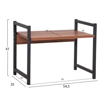KITCHEN ORGANIZING SHELF BECKO FK18219.05 MELAMINE IN WALNUT-BLACK METAL 54.5x35x41Hcm. KITCHEN ORGANIZING SHELF BECKO FK18219.05 MELAMINE IN WALNUT-BLACK METAL 54.5x35x41Hcm.