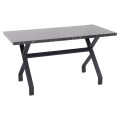 KITCHEN TABLE LANA FK18221.02 MELAMINE IN BLACK MARBLE LOOK-BLACK METAL LEGS 140x70x72.5Hcm.