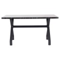 KITCHEN TABLE LANA FK18221.02 MELAMINE IN BLACK MARBLE LOOK-BLACK METAL LEGS 140x70x72.5Hcm.