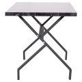 KITCHEN TABLE LANA FK18221.02 MELAMINE IN BLACK MARBLE LOOK-BLACK METAL LEGS 140x70x72.5Hcm.