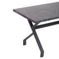 KITCHEN TABLE LANA FK18221.02 MELAMINE IN BLACK MARBLE LOOK-BLACK METAL LEGS 140x70x72.5Hcm.