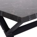 KITCHEN TABLE LANA FK18221.02 MELAMINE IN BLACK MARBLE LOOK-BLACK METAL LEGS 140x70x72.5Hcm.