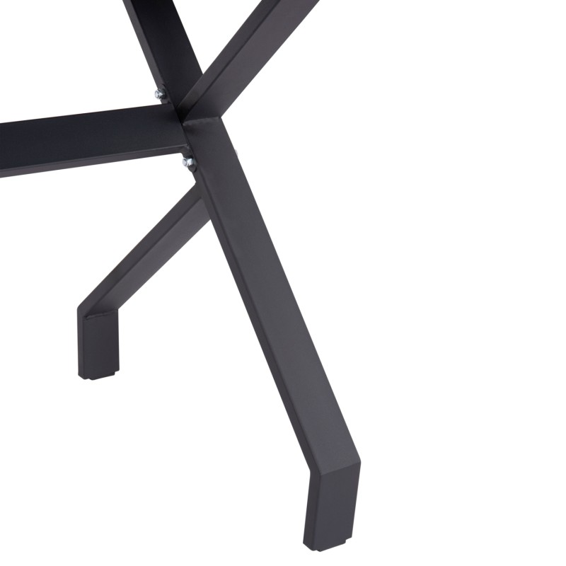 KITCHEN TABLE LANA FK18221.02 MELAMINE IN BLACK MARBLE LOOK-BLACK METAL LEGS 140x70x72.5Hcm.