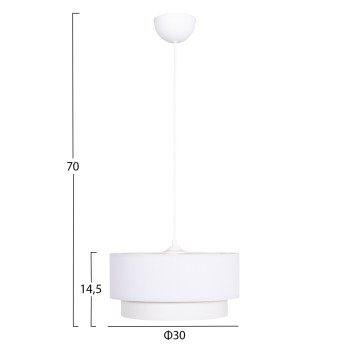 CEILING PENDANT CYLINDRICAL LAMP KRIKS FK4707.01 PVC IN WHITE Φ30x70Hcm. CEILING PENDANT CYLINDRICAL LAMP KRIKS FK4707.01 PVC IN WHITE Φ30x70Hcm.
