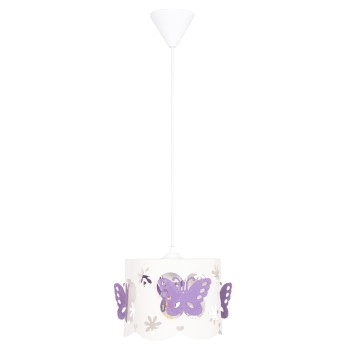CEILING PENDANT KIDS' LAMP LEPTIR FK4705.02 METALLIC CAP IN PURPLE-WHITE Φ23x70Hcm.