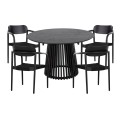 DINING SET 5PCS OSLO FK21075.01 ROUND TABLE Φ120cm. & 4 DINING CHAIRS-BLACK DINING SET 5PCS OSLO FK21075.01 ROUND TABLE Φ120cm. & 4 DINING CHAIRS-BLACK