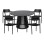 DINING SET 5PCS OSLO FK21075.01 ROUND TABLE Φ120cm. & 4 DINING CHAIRS-BLACK