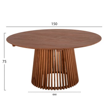 DINING SET 5PCS PERMAINE FK21076.01 ROUND TABLE Φ150cm. & 4 DINING CHAIRS