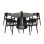 DINING SET 5PCS CANOP FK21077.02 ROUND TABLE Φ150cm. & 4 DINING CHAIRS-BLACK