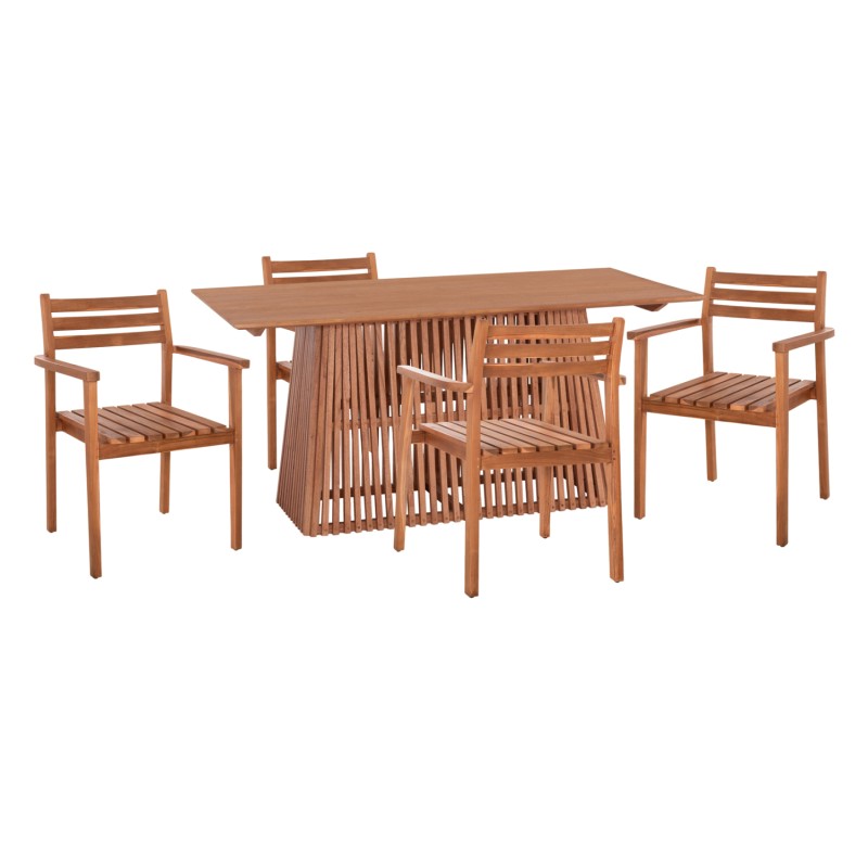 DINING SET 5PCS HENDER FK21078.04 RECTANGULAR TABLE & 4 DINING CHAIRS DINING SET 5PCS HENDER FK21078.04 RECTANGULAR TABLE & 4 DINING CHAIRS