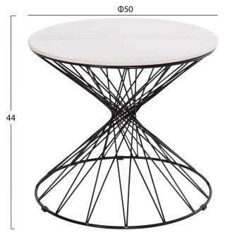 SIDE TABLE GRESAM FK18039.01 CERAMIC TOP-METAL BASE Φ50x44Hcm. SIDE TABLE GRESAM FK18039.01 CERAMIC TOP-METAL BASE Φ50x44Hcm.