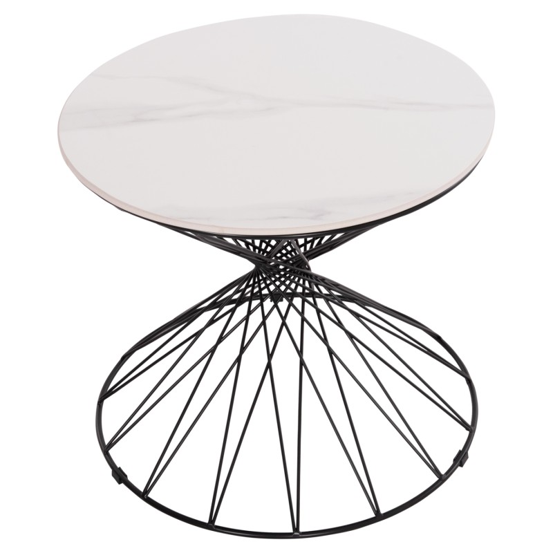 SIDE TABLE GRESAM FK18039.01 CERAMIC TOP-METAL BASE Φ50x44Hcm. SIDE TABLE GRESAM FK18039.01 CERAMIC TOP-METAL BASE Φ50x44Hcm.
