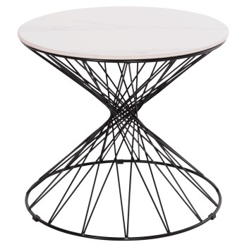 SIDE TABLE GRESAM FK18039.01 CERAMIC TOP-METAL BASE Φ50x44Hcm.