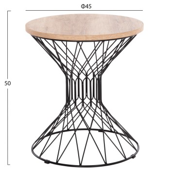 SIDE TABLE KEON FK18038.03 MDF TOP IN SONAMA-METAL BASE Φ45x50Hcm. SIDE TABLE KEON FK18038.03 MDF TOP IN SONAMA-METAL BASE Φ45x50Hcm.