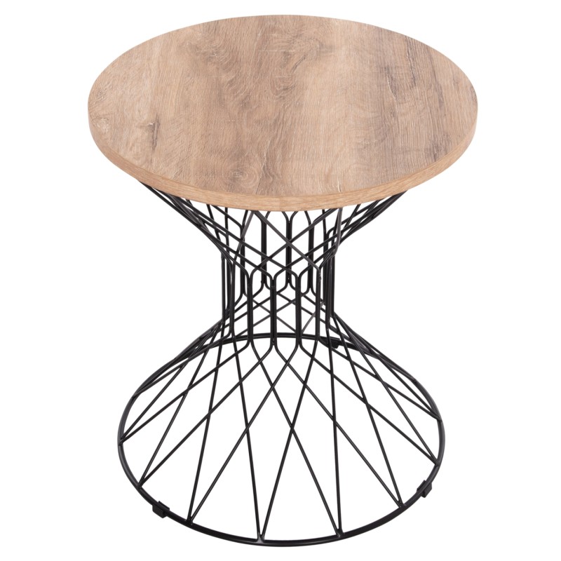 SIDE TABLE KEON FK18038.03 MDF TOP IN SONAMA-METAL BASE Φ45x50Hcm. SIDE TABLE KEON FK18038.03 MDF TOP IN SONAMA-METAL BASE Φ45x50Hcm.