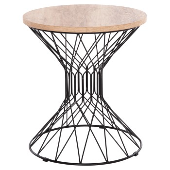SIDE TABLE KEON FK18038.03 MDF TOP IN SONAMA-METAL BASE Φ45x50Hcm.