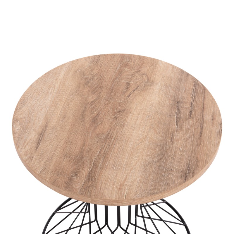 SIDE TABLE KEON FK18038.03 MDF TOP IN SONAMA-METAL BASE Φ45x50Hcm. SIDE TABLE KEON FK18038.03 MDF TOP IN SONAMA-METAL BASE Φ45x50Hcm.