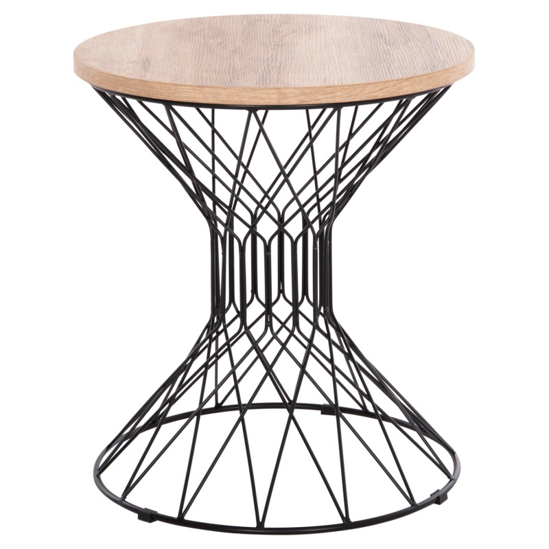 SIDE TABLE KEON FK18038.03 MDF TOP IN SONAMA-METAL BASE Φ45x50Hcm. SIDE TABLE KEON FK18038.03 MDF TOP IN SONAMA-METAL BASE Φ45x50Hcm.