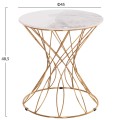 SIDE TABLE RUDY FK18037.01 CERAMIC TOP IN WHITE-METAL IN GLOSSY GOLD Φ45x48,5Hcm. SIDE TABLE RUDY FK18037.01 CERAMIC TOP IN WHITE-METAL IN GLOSSY GOLD Φ45x48,5Hcm.