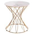 SIDE TABLE RUDY FK18037.01 CERAMIC TOP IN WHITE-METAL IN GLOSSY GOLD Φ45x48,5Hcm. SIDE TABLE RUDY FK18037.01 CERAMIC TOP IN WHITE-METAL IN GLOSSY GOLD Φ45x48,5Hcm.