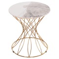 SIDE TABLE RUDY FK18037.01 CERAMIC TOP IN WHITE-METAL IN GLOSSY GOLD Φ45x48,5Hcm. SIDE TABLE RUDY FK18037.01 CERAMIC TOP IN WHITE-METAL IN GLOSSY GOLD Φ45x48,5Hcm.