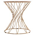 SIDE TABLE RUDY FK18037.01 CERAMIC TOP IN WHITE-METAL IN GLOSSY GOLD Φ45x48,5Hcm. SIDE TABLE RUDY FK18037.01 CERAMIC TOP IN WHITE-METAL IN GLOSSY GOLD Φ45x48,5Hcm.