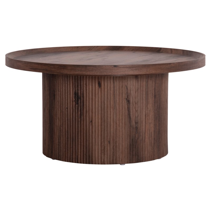 COFFEE TABLE MARGON FK18026 MDF IN DARK BROWN WOOD COLOR Φ80x40,5Hcm. COFFEE TABLE MARGON FK18026 MDF IN DARK BROWN WOOD COLOR Φ80x40,5Hcm.