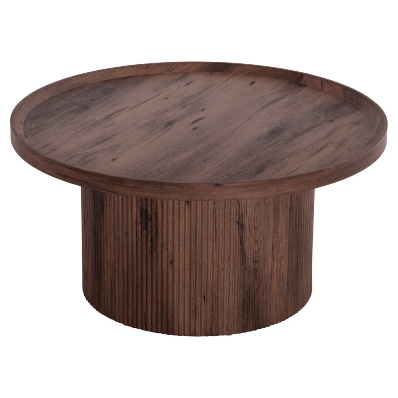COFFEE TABLE MARGON FK18026 MDF IN DARK BROWN WOOD COLOR Φ80x40,5Hcm. COFFEE TABLE MARGON FK18026 MDF IN DARK BROWN WOOD COLOR Φ80x40,5Hcm.