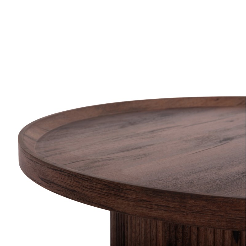 COFFEE TABLE MARGON FK18026 MDF IN DARK BROWN WOOD COLOR Φ80x40,5Hcm. COFFEE TABLE MARGON FK18026 MDF IN DARK BROWN WOOD COLOR Φ80x40,5Hcm.