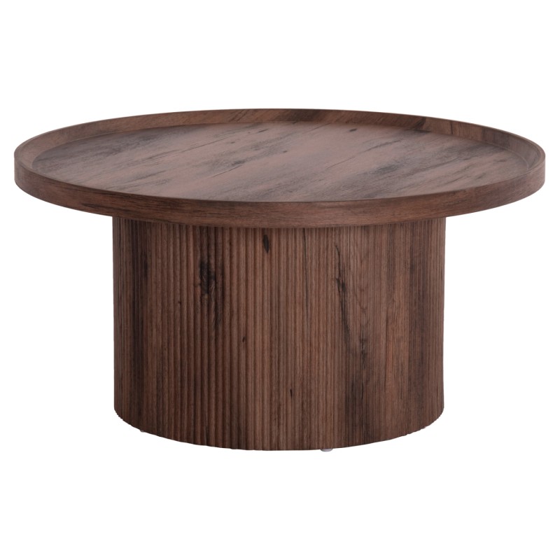 COFFEE TABLE MARGON FK18026 MDF IN DARK BROWN WOOD COLOR Φ80x40,5Hcm. COFFEE TABLE MARGON FK18026 MDF IN DARK BROWN WOOD COLOR Φ80x40,5Hcm.