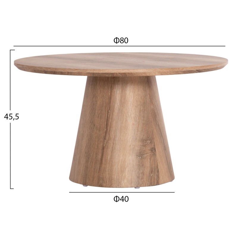 COFFEE TABLE KARAN FK18028 MDF IN NATURAL WOOD COLOR Φ80x45,5Hcm. COFFEE TABLE KARAN FK18028 MDF IN NATURAL WOOD COLOR Φ80x45,5Hcm.