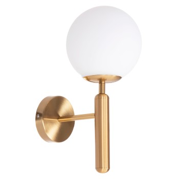 WALL SCONCE HOMY FK4470 METAL BASE IN GOLD-GLASS [E27] 14x21x33Hcm.