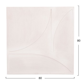 WALL DECOR PANEL SQUARE SERIES SANTORINI FK4507 MDF IN OFF-WHITE COLOR 80x4(thickness)x80Hcm.
